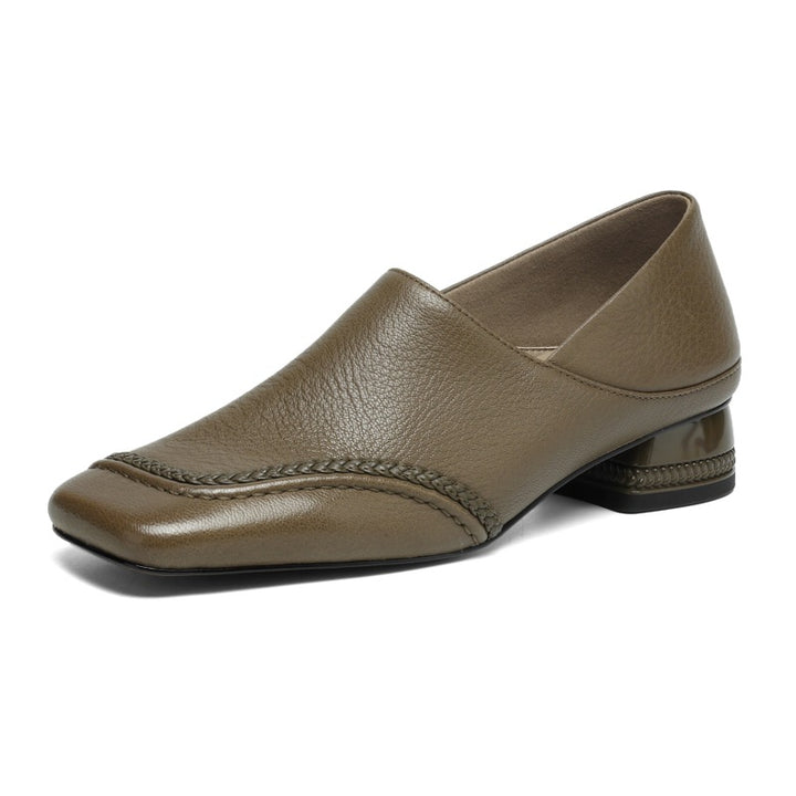 Marquette Square-Toe Leather Slip-On