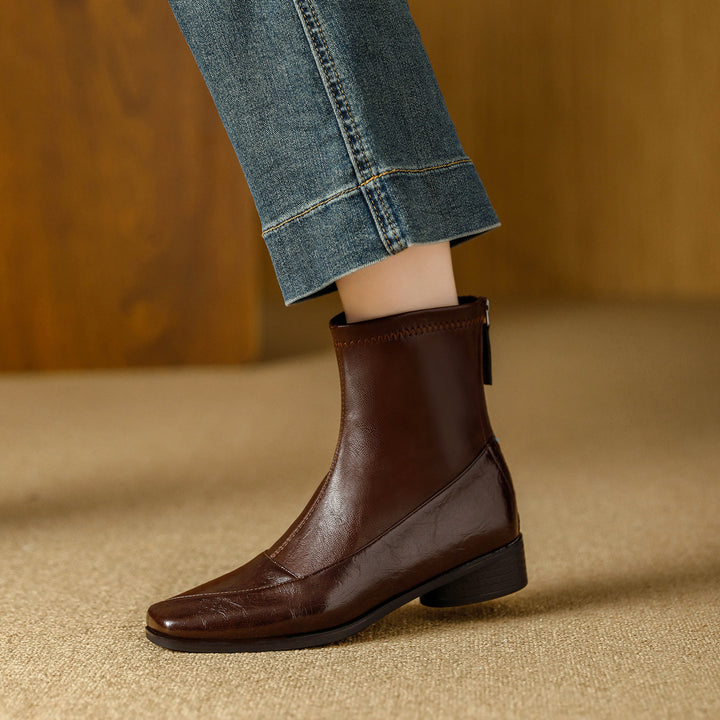 Marlenna Back-Zip Ankle Boots