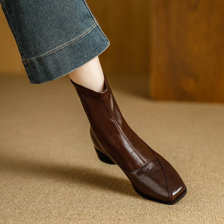 Marlenna Back-Zip Ankle Boots