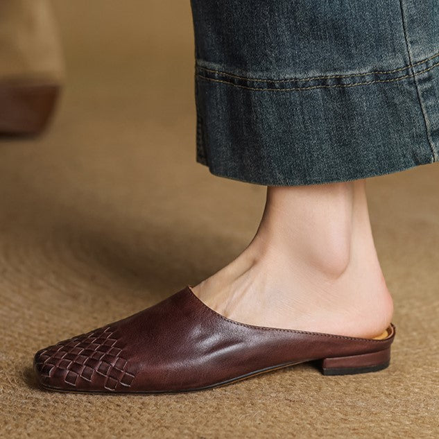 Arden Woven Leather Mules