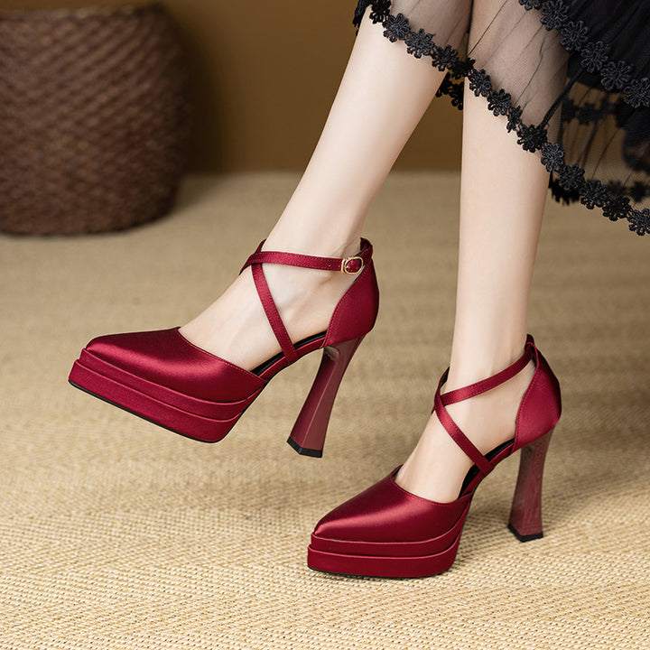 Aure Cross-Strap Platform Heels