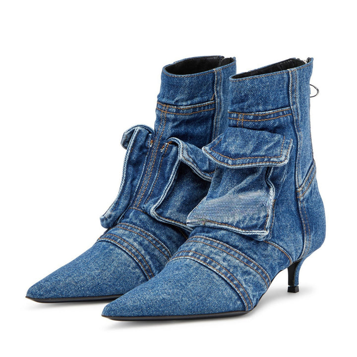 Roux Fold-Pocket Denim Boots