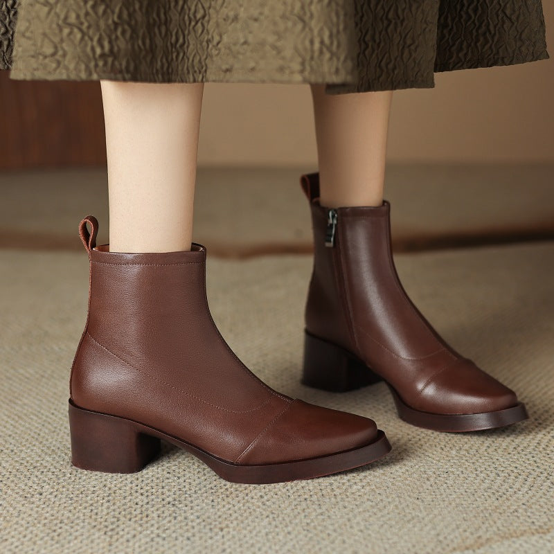 Velisse Leather Block Boots