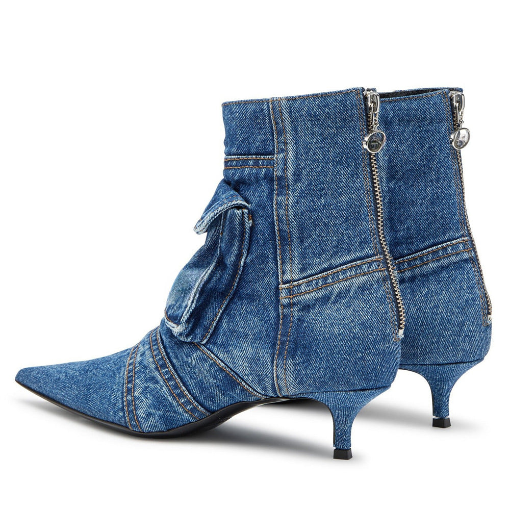 Roux Fold-Pocket Denim Boots