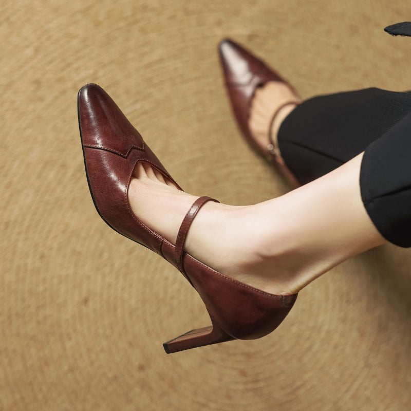 Rivelle Mary-Strap Leather Pumps