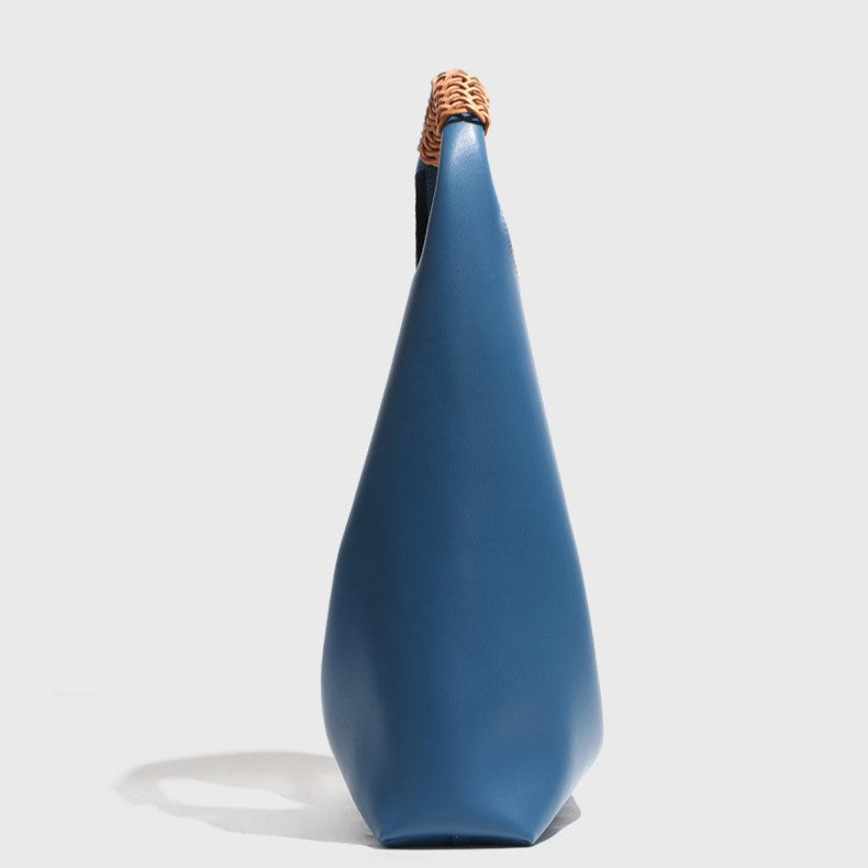 Elyra Woven-Handle Leather Hobo Tote