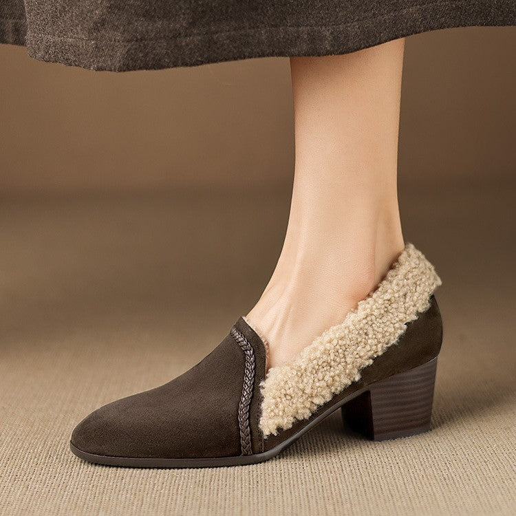Caldena Shearling Leather Heel