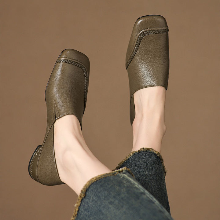 Marquette Square-Toe Leather Slip-On