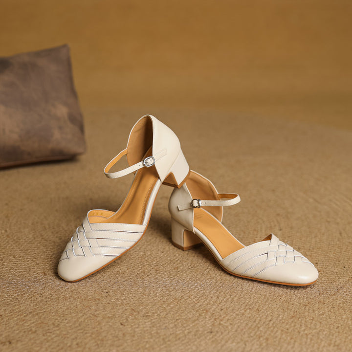 Marais Woven Leather Heels