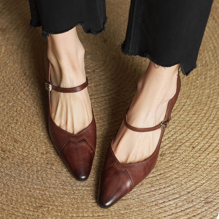 Rivelle Mary-Strap Leather Pumps