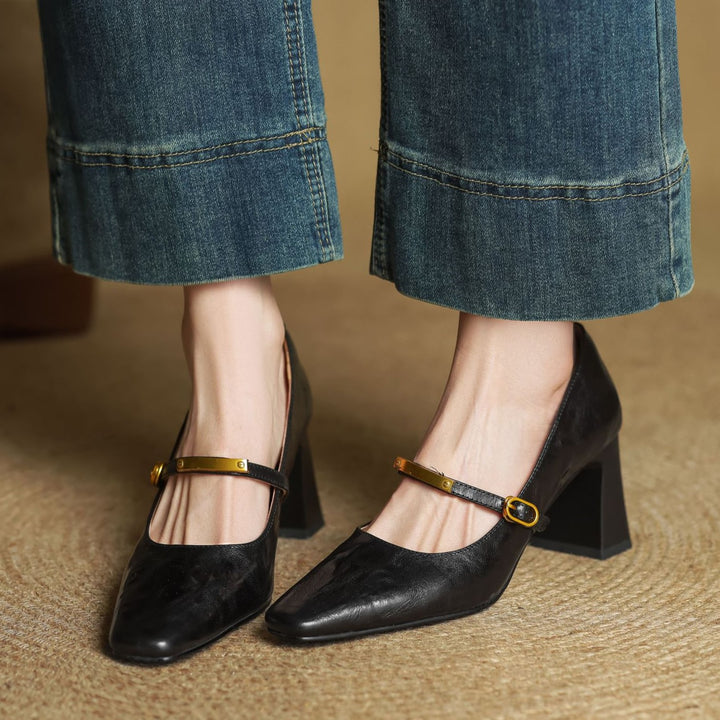 Marleon Leather Strap Pump