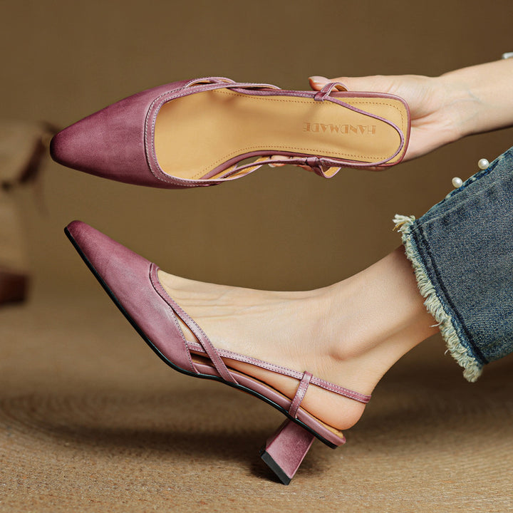 Velune Slingback Leather Heels