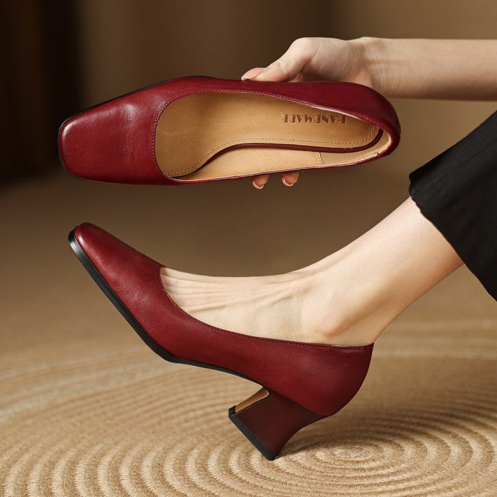 Oriel Leather Square Pumps