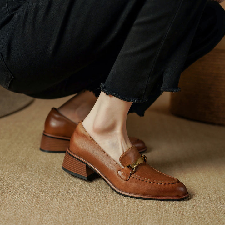 Virelle Metal-Bit Leather Loafers