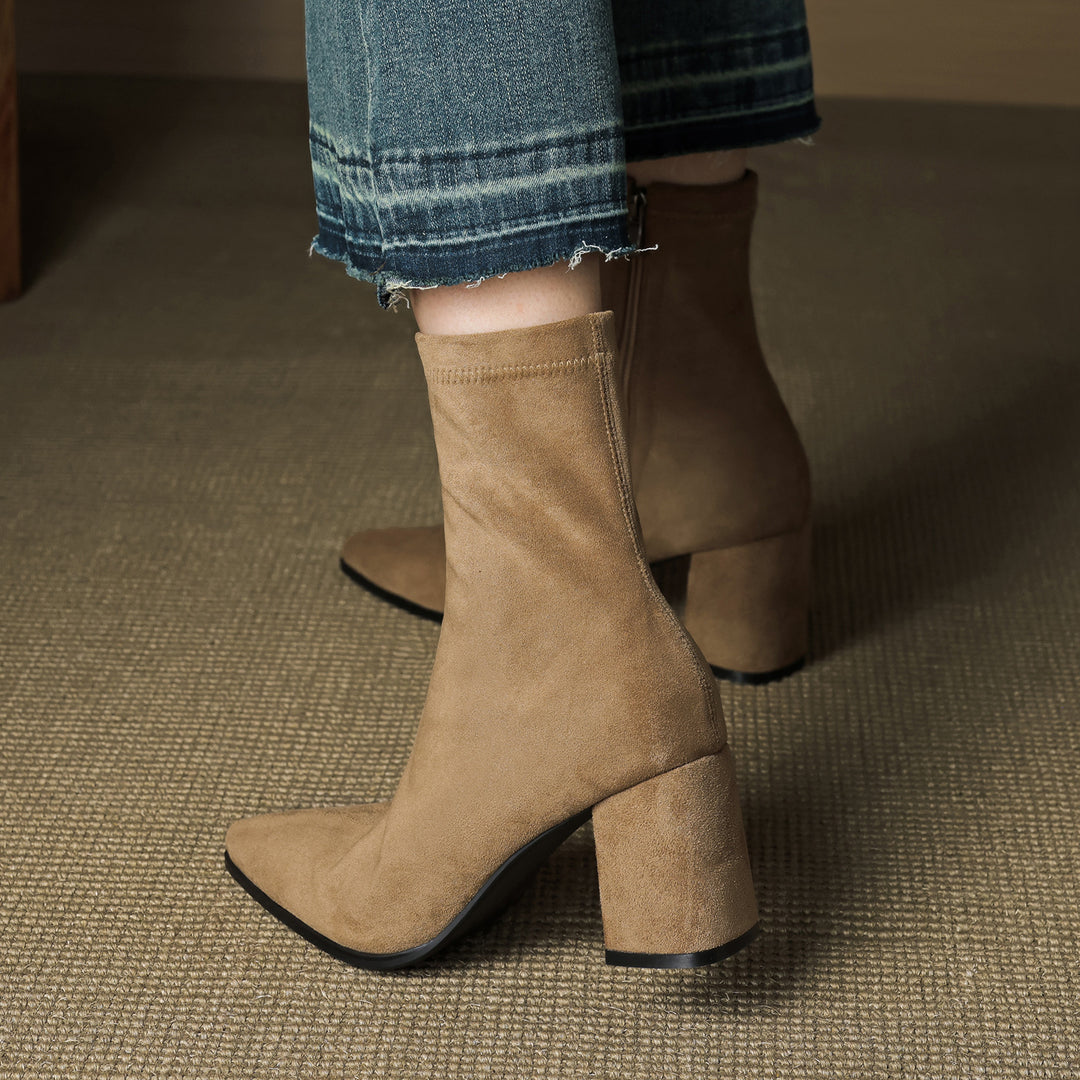 Élan Suede Leather Ankle Boots