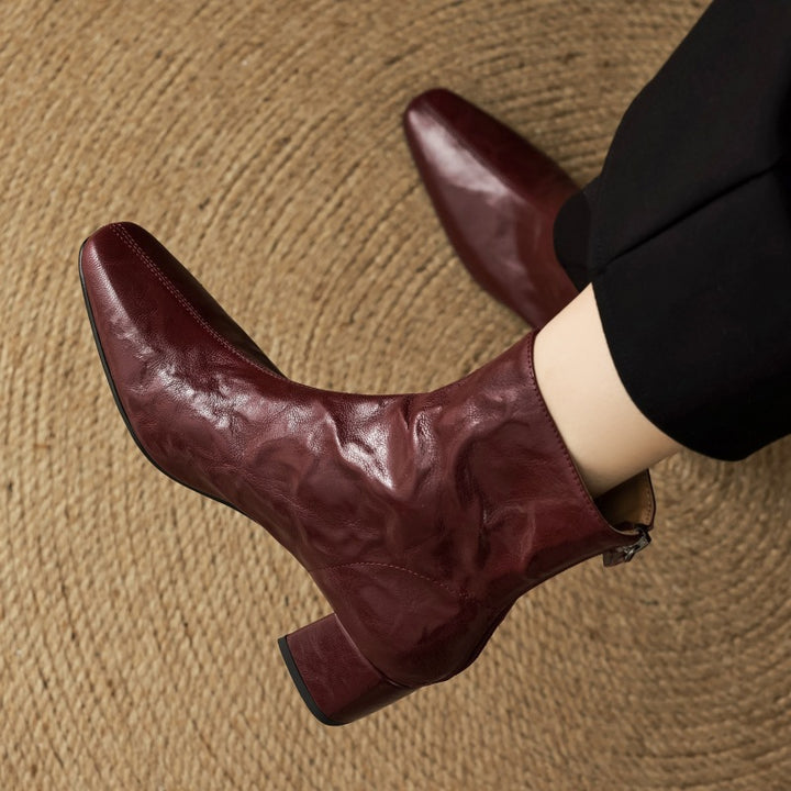 Marais Wrinkled Leather Ankle Boots