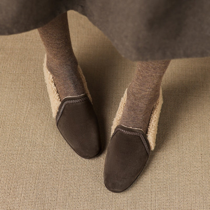 Caldena Shearling Leather Heel