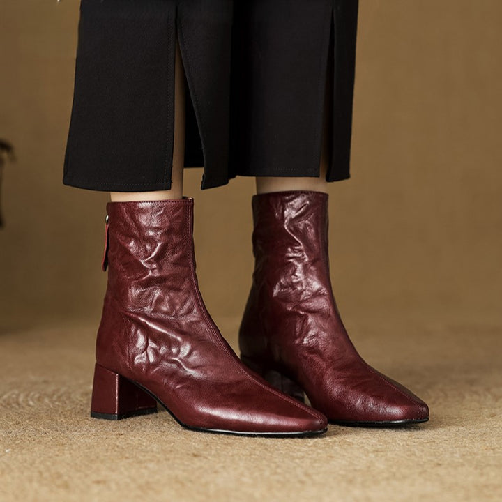 Marais Wrinkled Leather Ankle Boots