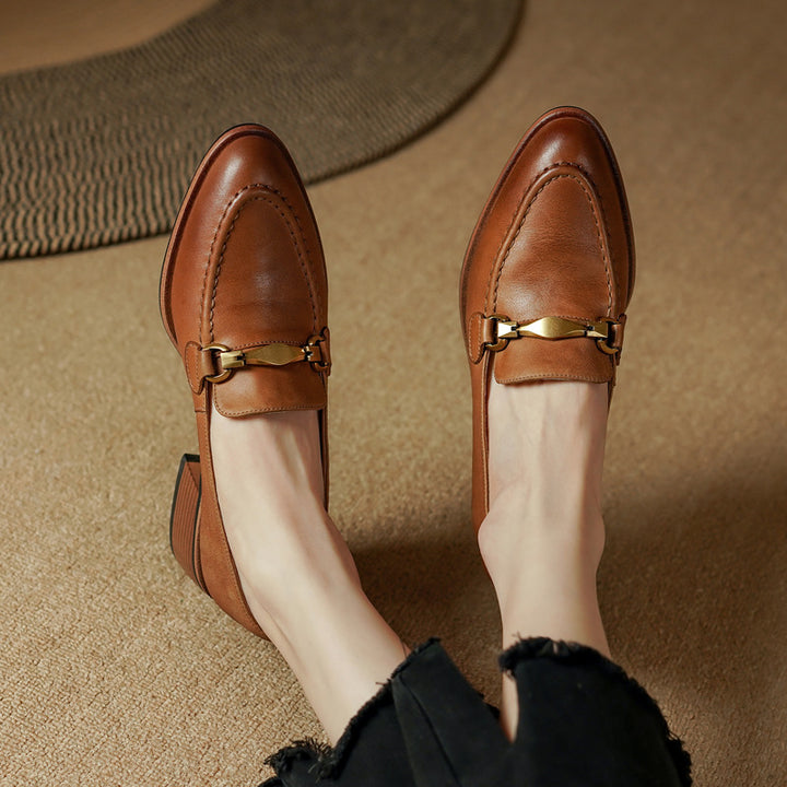 Virelle Metal-Bit Leather Loafers