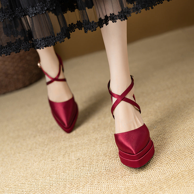 Aure Cross-Strap Platform Heels