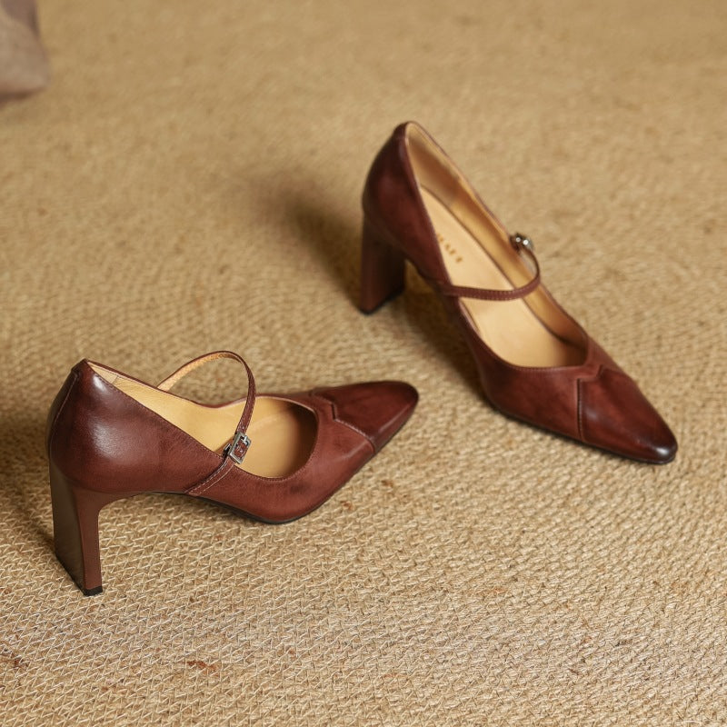 Rivelle Mary-Strap Leather Pumps