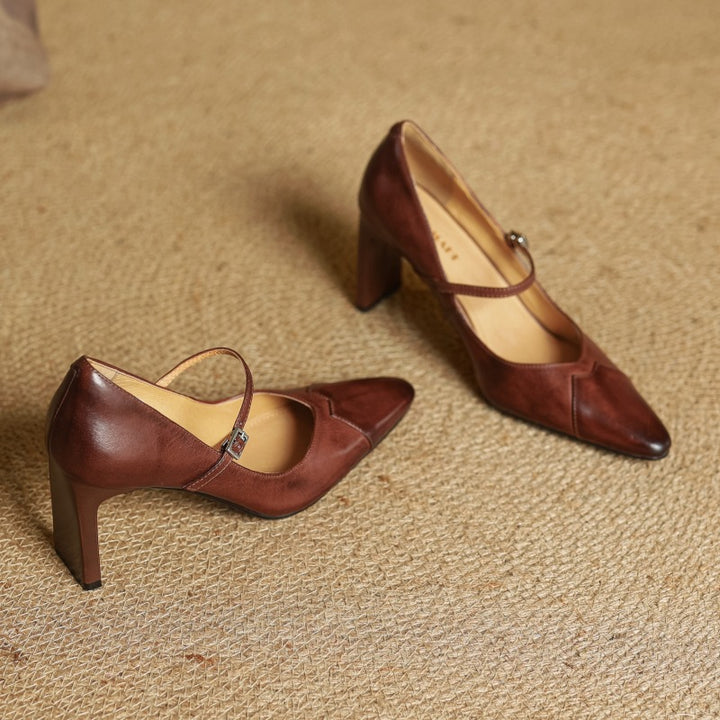 Rivelle Mary-Strap Leather Pumps