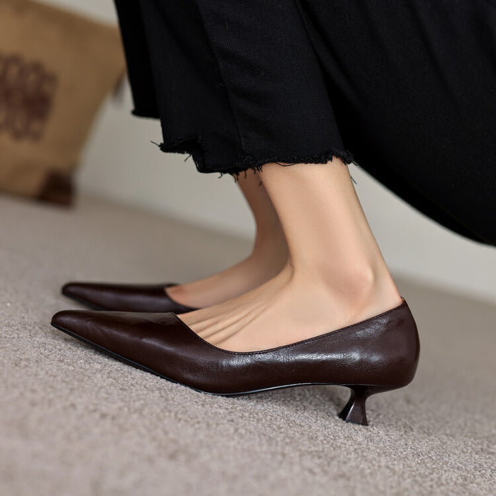 Verrine Leather Low Pumps