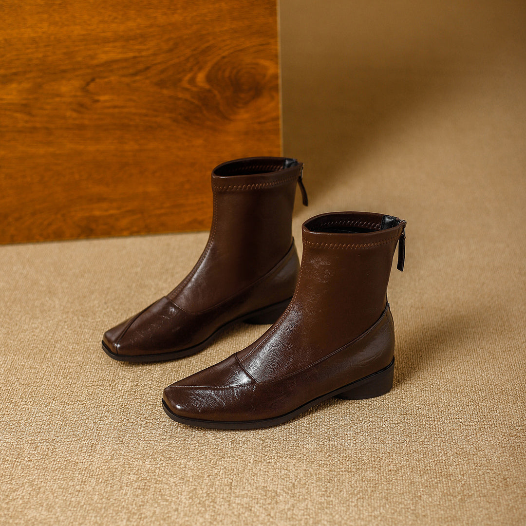 Marlenna Back-Zip Ankle Boots