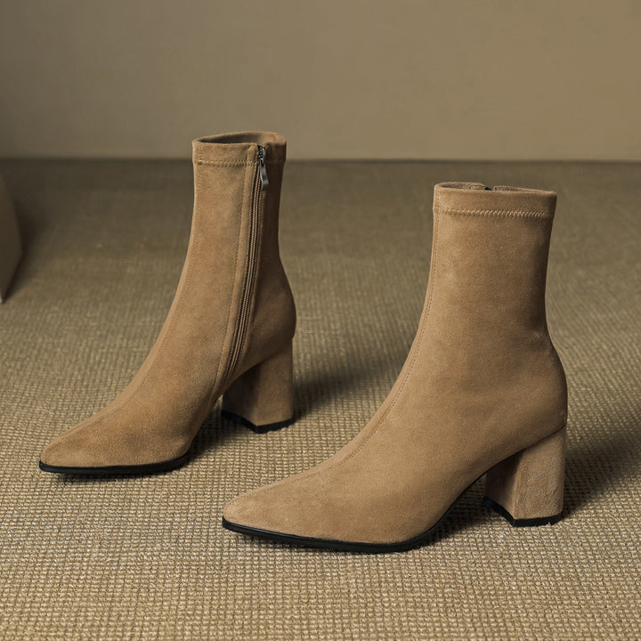Élan Suede Leather Ankle Boots