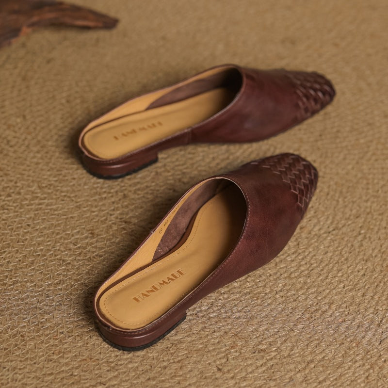 Arden Woven Leather Mules