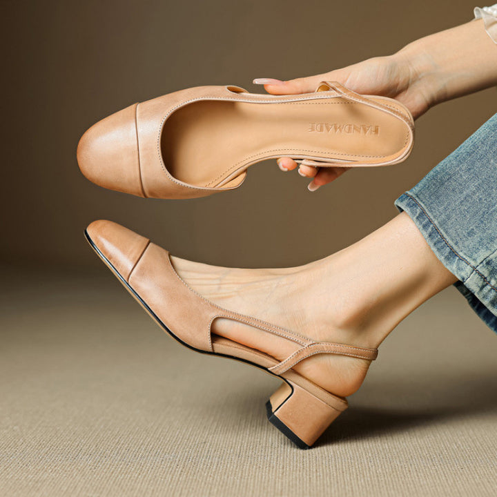 Caia Slingback Leather Heels