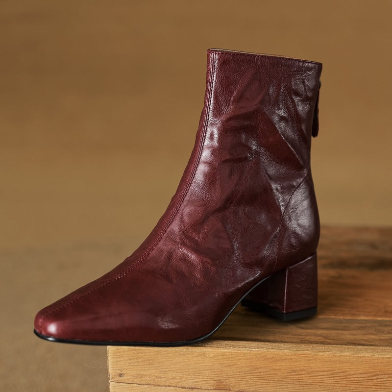 Marais Wrinkled Leather Ankle Boots