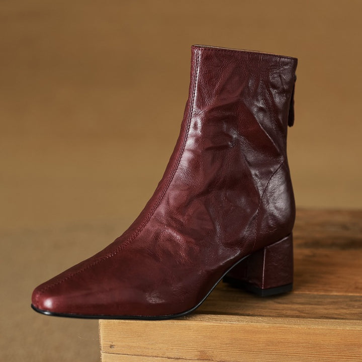 Marais Wrinkled Leather Ankle Boots