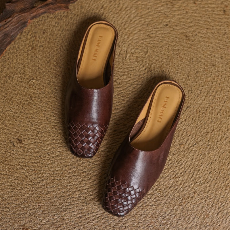 Arden Woven Leather Mules