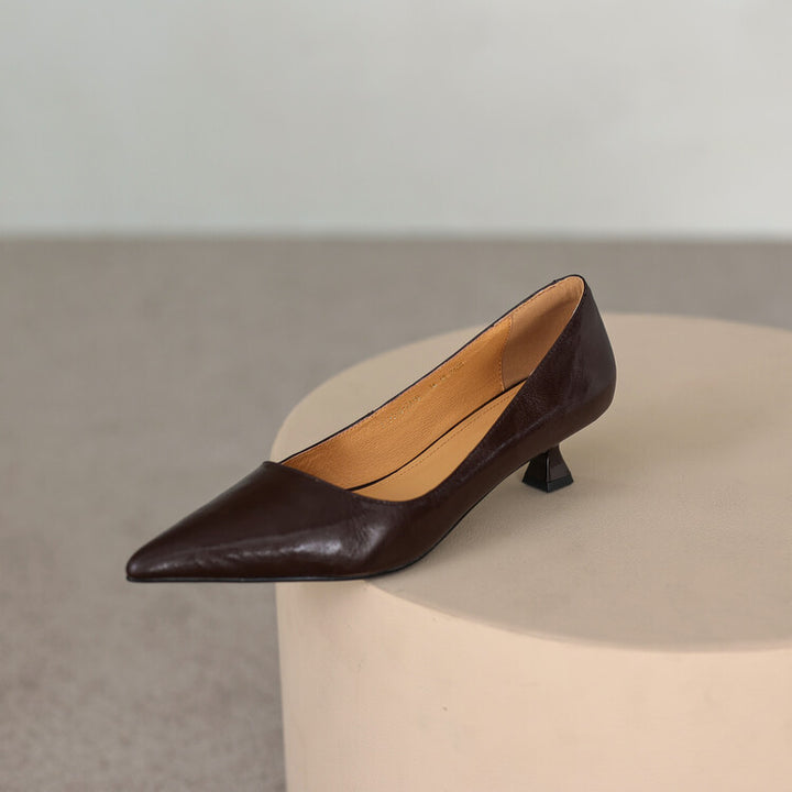 Verrine Leather Low Pumps