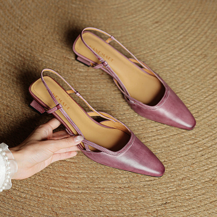 Velune Slingback Leather Heels