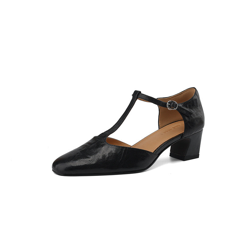 Elowen Leather T-Strap Heel