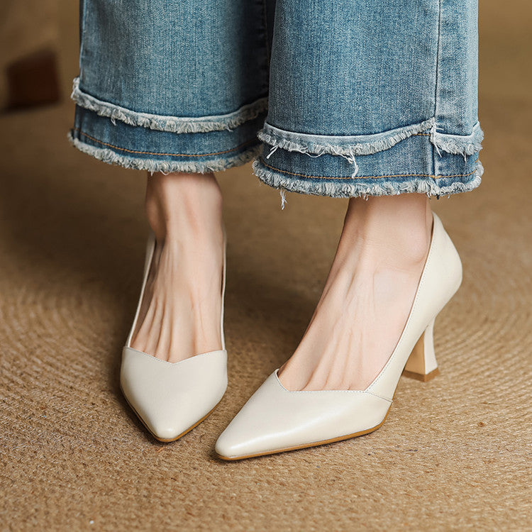 Esme Sculpt Leather Heels