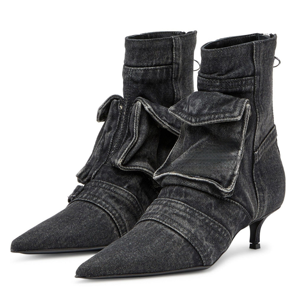 Roux Fold-Pocket Denim Boots