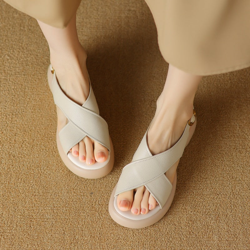 Auralis Leather Crossband Slides