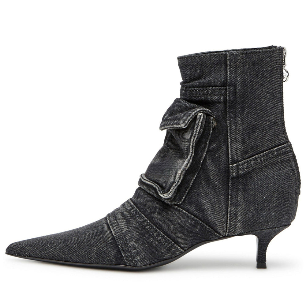 Roux Fold-Pocket Denim Boots