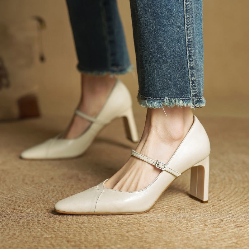 Rivelle Mary-Strap Leather Pumps