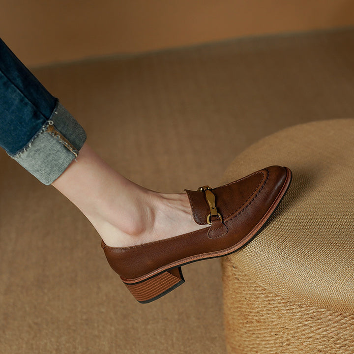 Virelle Metal-Bit Leather Loafers