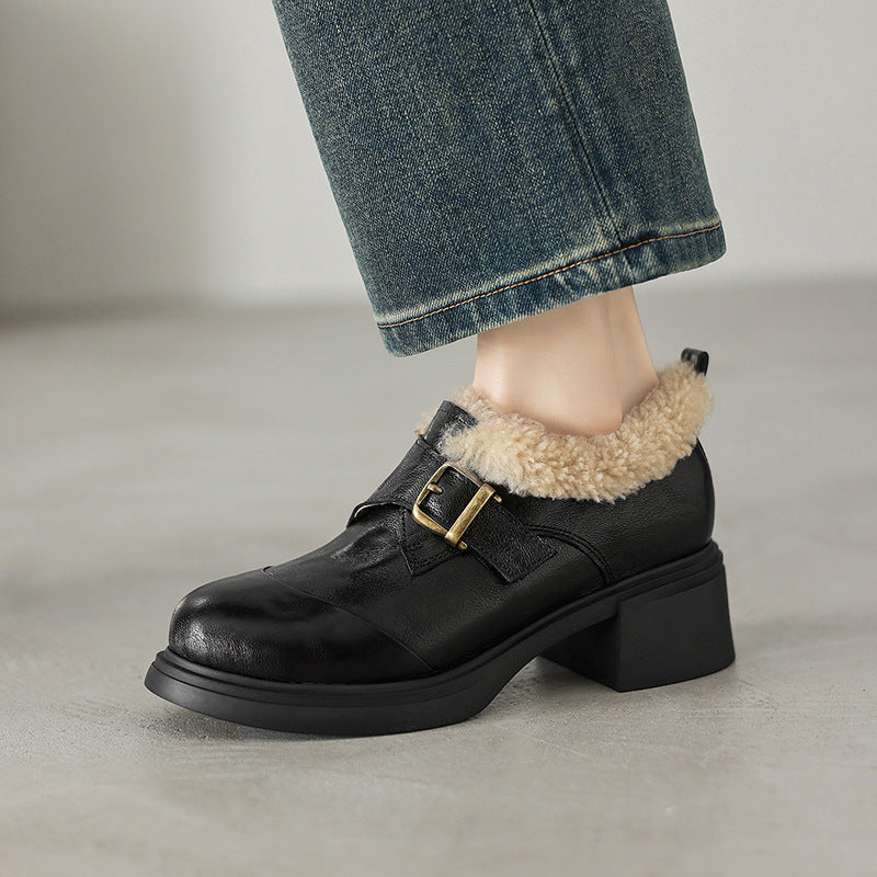 Ellesmere Shearling Leather Mid-Heel