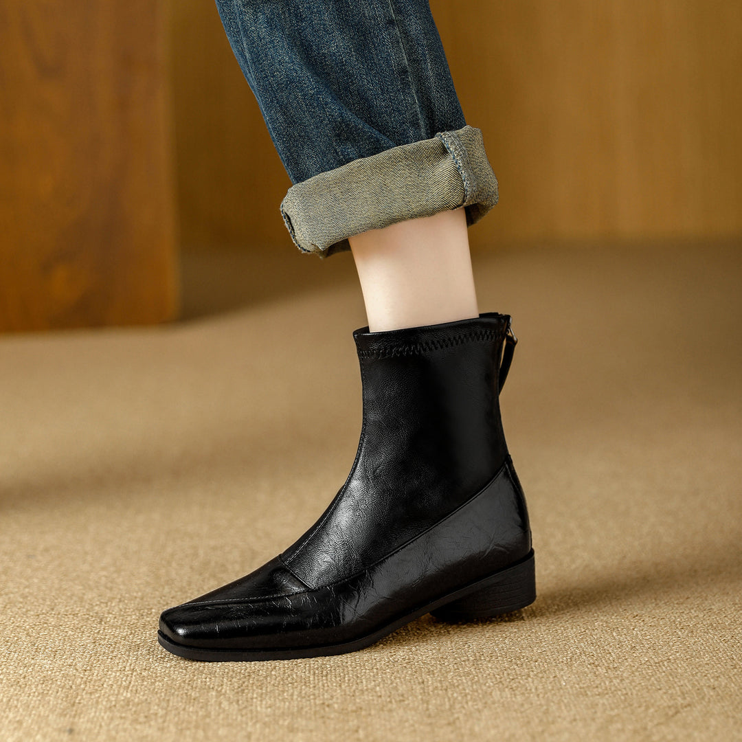 Marlenna Back-Zip Ankle Boots