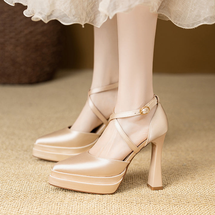 Aure Cross-Strap Platform Heels