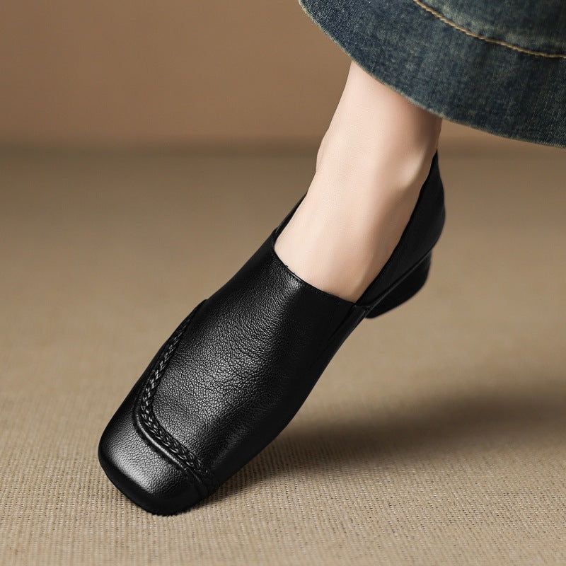 Marquette Square-Toe Leather Slip-On