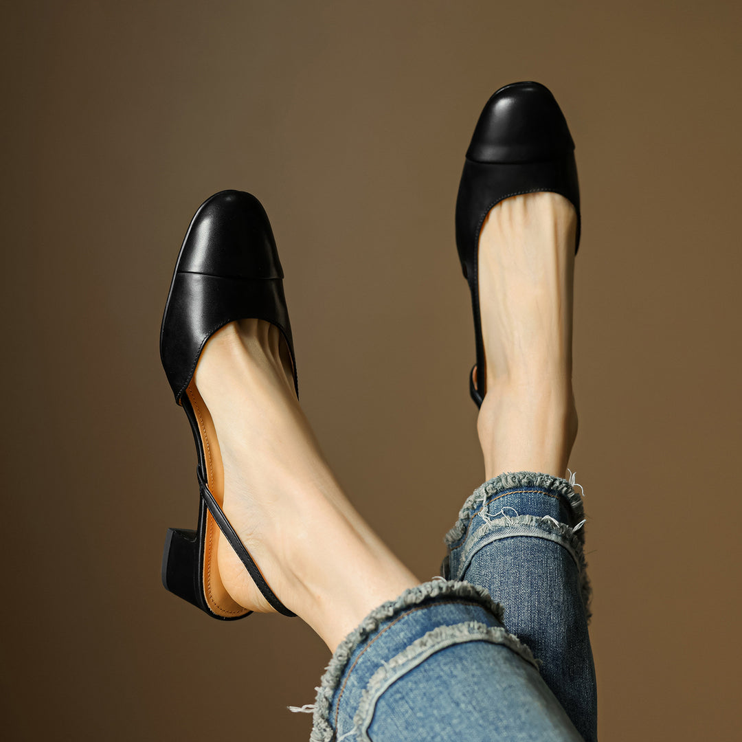 Caia Slingback Leather Heels