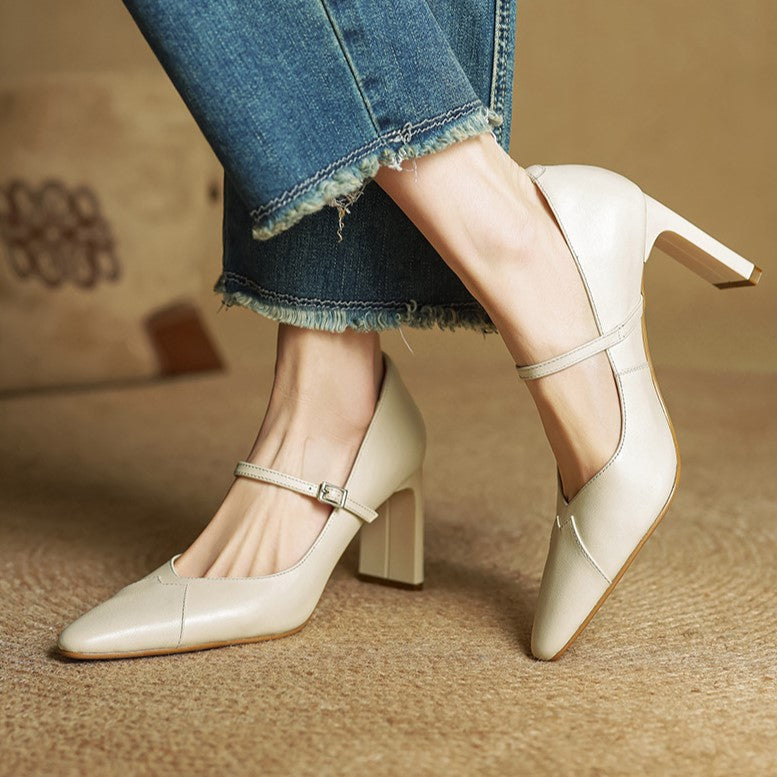 Rivelle Mary-Strap Leather Pumps