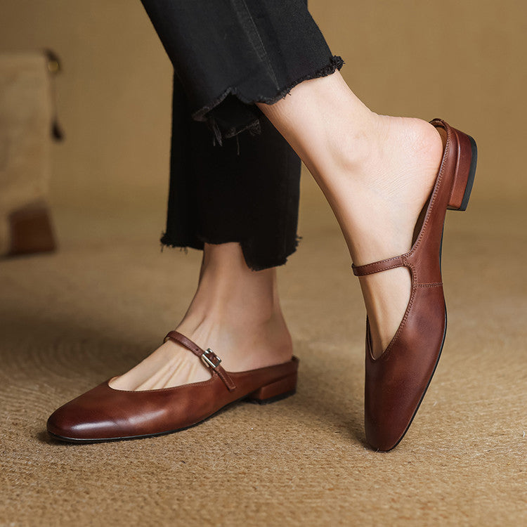Selma Mary-Jane Leather Mules